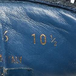 Pre Owned Louis Vuitton Blue/Black Monogram Denim And Suede Low Top Sneakers Size 44.5