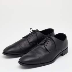 مملوكة مسبقًا Louis Vuitton Black Leather Lace Up Derby Size 44