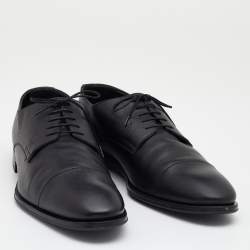 مملوكة مسبقًا Louis Vuitton Black Leather Lace Up Derby Size 44