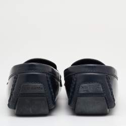 Pre Owned Louis Vuitton Blue Leather Monte Carlo Slip On Loafers Size 46