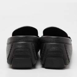 Louis Vuitton Black Leather Monte Carlo Slip On Loafers Size 42.5