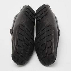 Louis Vuitton Black Leather Monte Carlo Slip On Loafers Size 42.5