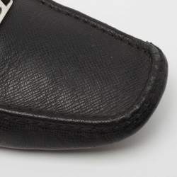 Louis Vuitton Black Leather Monte Carlo Slip On Loafers Size 42.5