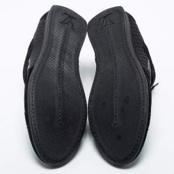 Pre Owned Louis Vuitton Black Petit Damier Canvas and Suede Vibes Sneakers Size 43
