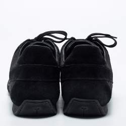 Pre Owned Louis Vuitton Black Petit Damier Canvas and Suede Vibes Sneakers Size 43