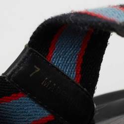 Louis Vuitton Tricolor Leather And Canvas Thong Flats Size 41 