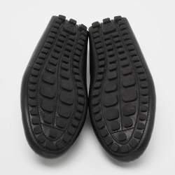 Pre Owned Louis Vuitton Black Leather Bow Arizona Loafers Size 41.5