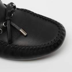 Pre Owned Louis Vuitton Black Leather Bow Arizona Loafers Size 41.5
