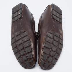 Louis Vuitton Brown Leather Slip on Loafers Size 41