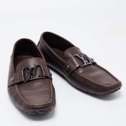 Louis Vuitton Brown Leather Slip on Loafers Size 41
