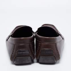 Louis Vuitton Brown Leather Slip on Loafers Size 41