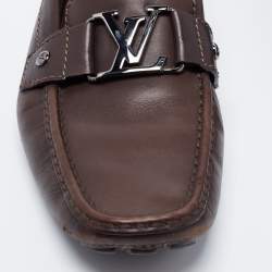 Louis Vuitton Brown Leather Slip on Loafers Size 41
