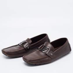 Louis Vuitton Brown Leather Slip on Loafers Size 41