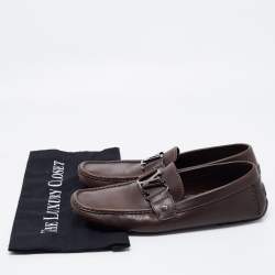 Louis Vuitton Brown Leather Slip on Loafers Size 41