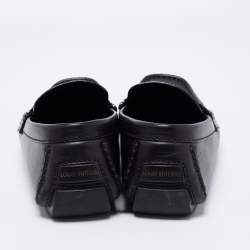 Pre Owned Louis Vuitton Black Leather Monte Loafers Size 41 