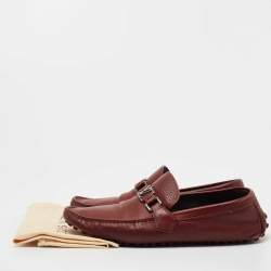 Louis Vuitton Red Leather Hockenheim Loafers Size 45 