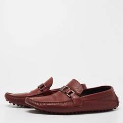 Louis Vuitton Red Leather Hockenheim Loafers Size 45 