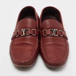 Louis Vuitton Red Leather Hockenheim Loafers Size 45 