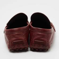 Louis Vuitton Red Leather Hockenheim Loafers Size 45 