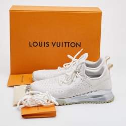 Louis Vuitton White Knit Fabric V.N.R Sneakers Size 42