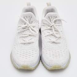 Louis Vuitton White Knit Fabric V.N.R Sneakers Size 42
