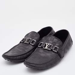 Pre Owned Louis Vuitton Black Damier Infini Leather Hockenheim Slip on Loafers Size 41