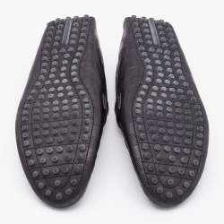 Pre Owned Louis Vuitton Black Damier Infini Leather Hockenheim Slip on Loafers Size 41