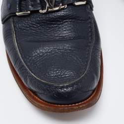 Louis Vuitton Navy Blue Leather Major Loafers Size 43.5 