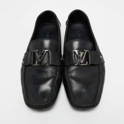 Pre Owned Louis Vuitton Black Leather Monte Carlo Loafers Size 42
