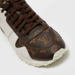 Pre Owned Louis Vuitton Tri Color Monogram Canvas Run Away Low Top Sneakers Size 43
