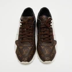 Pre Owned Louis Vuitton Tri Color Monogram Canvas Run Away Low Top Sneakers Size 43