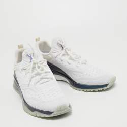 Louis Vuitton White Knit Fabric V.N.R Low Top Sneakers Size 43.5