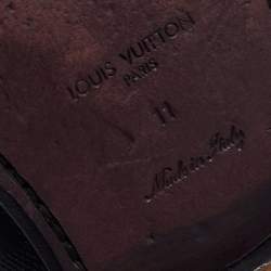 Pre Owned Louis Vuitton Black Damier Leather Santiago Loafers Size 45