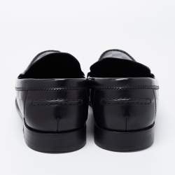 Pre Owned Louis Vuitton Black Damier Leather Santiago Loafers Size 45