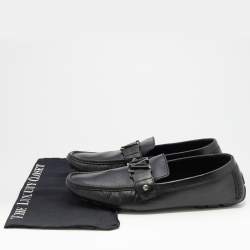 Louis Vuitton Black Leather Monte Carlo Slip On Loafers Size 42.5