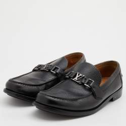Louis Vuitton Black Leather Major Loafers Size 42.5
