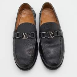 Louis Vuitton Black Leather Major Loafers Size 42.5