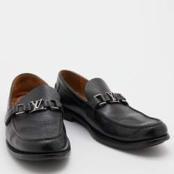 Louis Vuitton Black Leather Major Loafers Size 42.5
