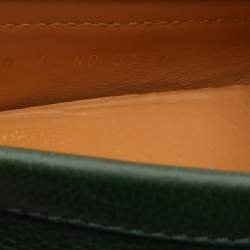 Pre Owned Louis Vuitton Green Leather Monte Carlo Slip On Loafers Size 41