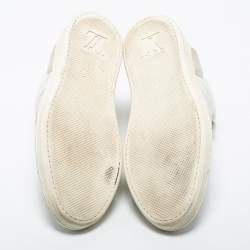 Louis Vuitton White Leather and Suede High Top Sneakers Size 41