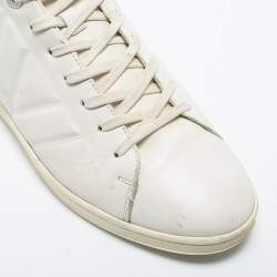 Louis Vuitton White Leather and Suede High Top Sneakers Size 41