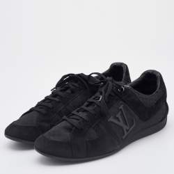 مملوكة مسبقًا Louis Vuitton Black Petit Damier Canvas and Suede Vibes Low Top Sneakers Size 43