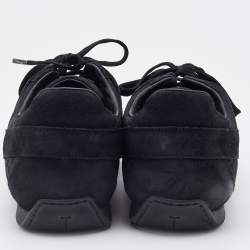 مملوكة مسبقًا Louis Vuitton Black Petit Damier Canvas and Suede Vibes Low Top Sneakers Size 43