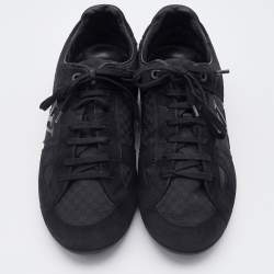 مملوكة مسبقًا Louis Vuitton Black Petit Damier Canvas and Suede Vibes Low Top Sneakers Size 43