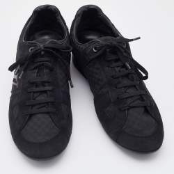 مملوكة مسبقًا Louis Vuitton Black Petit Damier Canvas and Suede Vibes Low Top Sneakers Size 43