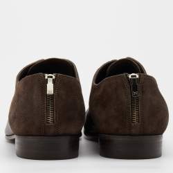 Louis Vuitton Dark Brown Leather and Suede Lace Up Oxfords Size 42