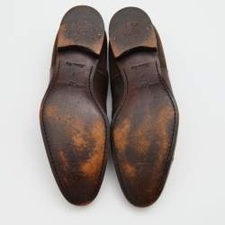 Louis Vuitton Dark Brown Leather and Suede Lace Up Oxfords Size 42