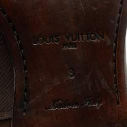 Louis Vuitton Dark Brown Leather and Suede Lace Up Oxfords Size 42