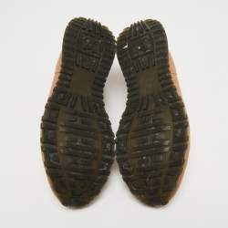مملوكة مسبقًا Louis Vuitton Brown Leather Run- Away Sneakers Size 42 