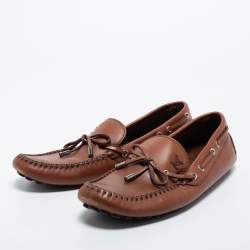 Pre Owned Louis Vuitton Brown Leather Arizona Loafers Size 43.5